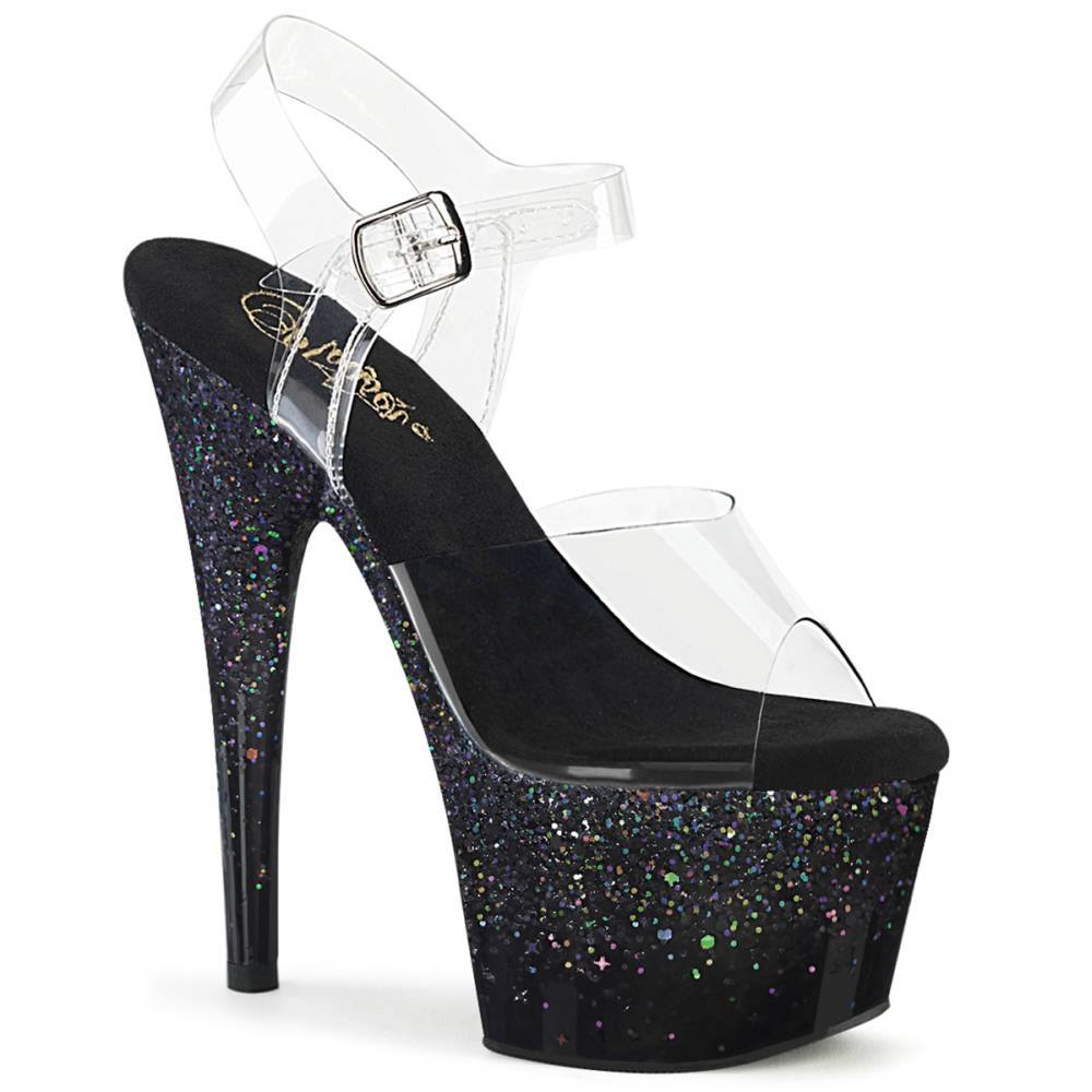 Pleaser - ADORE708SS Sandale à bride à la cheville, Pole dance chaussures - Noir/Noir Product image